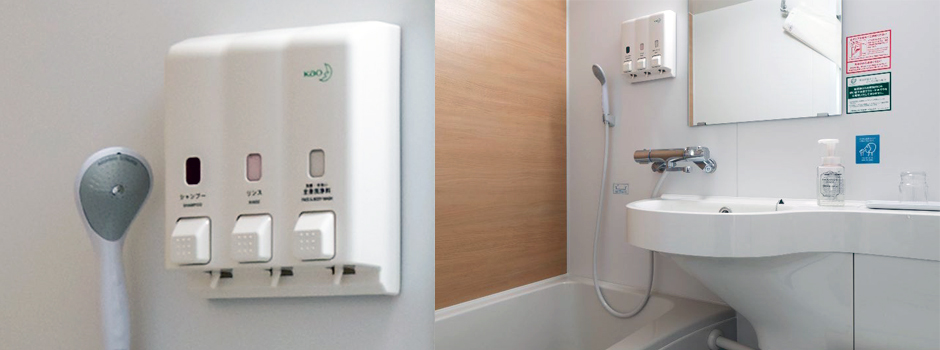 4）アメニティボトル（シャンプー、リンス、ボディーソープ）の使用抑制