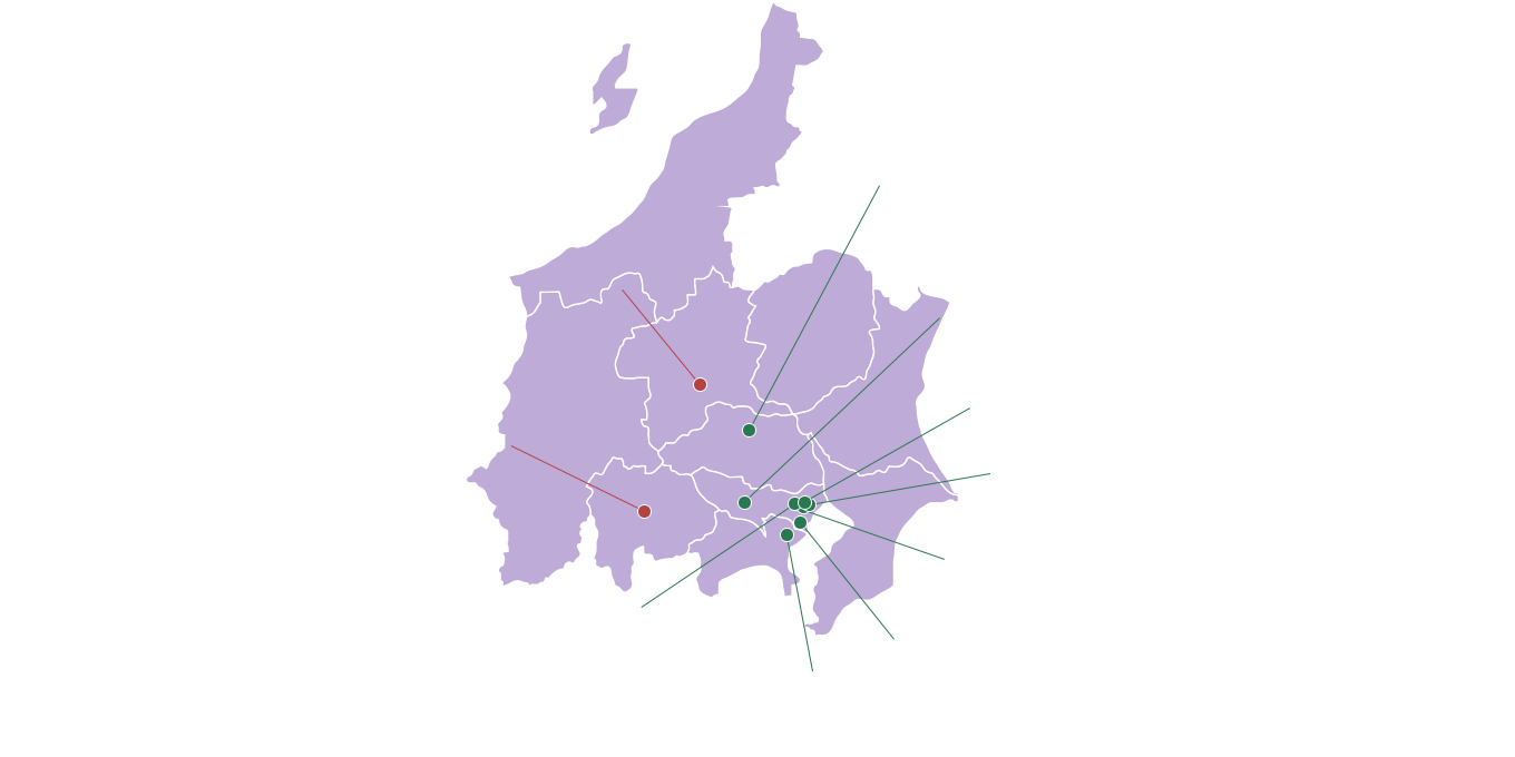 関東・甲信越地図