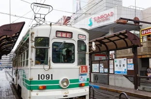 画像：市電辛島町電停からのアクセス