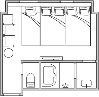 図:トリプルルーム間取り