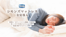 シモンズマットレス全室導入