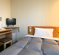 A clean and functional room.