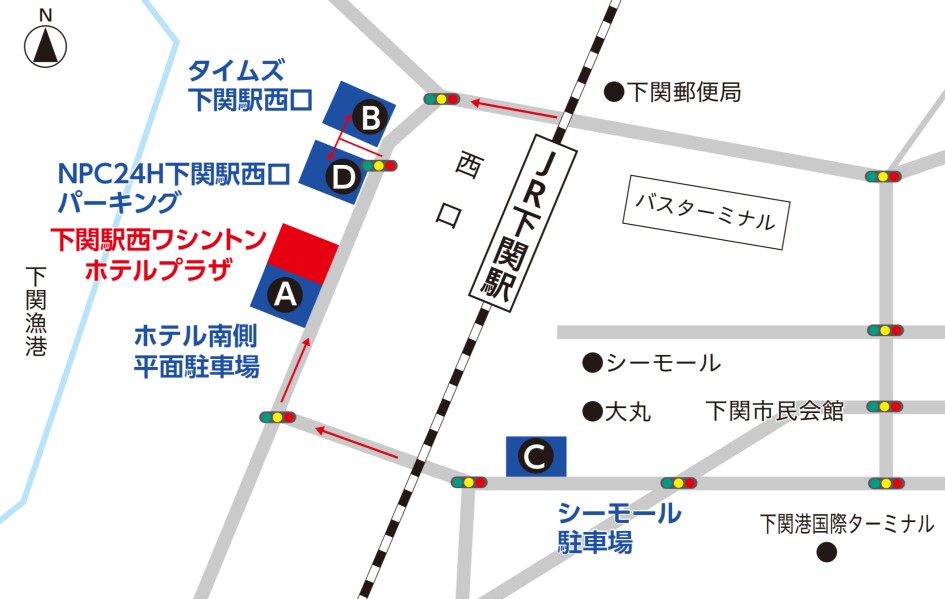 画像:島根浜田ワシントンホテルプラザの周辺駐車場