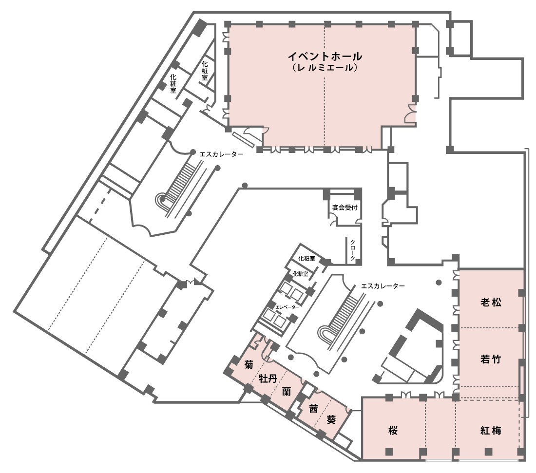 画像：宴会場・会議室の間取り図