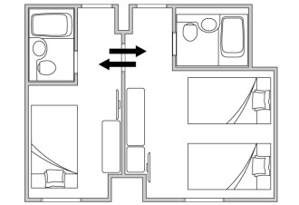 図：岐阜ワシントンホテルプラザ　コネクティングルーム間取り