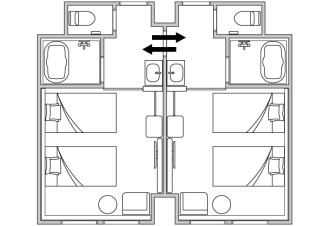図：札幌ワシントンホテルプラザ　コネクティングルーム間取り